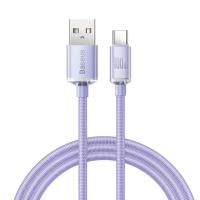 Кабель USB to Type-C Baseus CAJY000405 Crystal Shine Series Fast Charging, 1.2м, 5.0A, 100Вт, QC3.0, PD3.0, фиолетовый