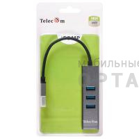 Переходник USB 3.0 -->RJ-45 1000Mbps +3 USB3.0, Aluminum Shell, 0.2м Telecom <TA311U> (1/140)