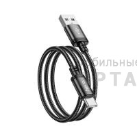 Кабель Usb to Type-c HOCO X89 Wind, 1.0м, 3.0A, ткань, цвет: чёрный (1/1000)