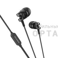 Наушники внутриканальные BOROFONE BM72 Majestic, пластик, микрофон, кнопка ответа, 1.2 м, цвет: чёрный (1/1000)