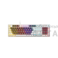Клавиатура проводная игровая механическая DEFENDER Dasher GK-472 RU,104кн,YH красн,1.5м, серый/белый (1/10)