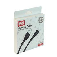 Кабель USB to Lightning Earldom EC-164I, 1m, 2A, черный