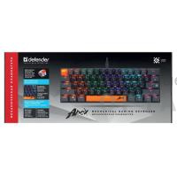 Клавиатура проводная игровая механическая DEFENDER Apex GK-002 RU,3цв/серый,радуж,61к,крас.св (1/18)