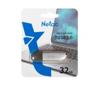 Флешка USB 32Gb Netac U352, USB 2.0, металл, серебристый