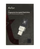 Флешка USB 32 Гб Netac AES US1, USB3.0, металл, серебристый, черная вставка