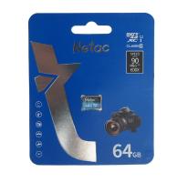 Карта памяти microSD 64 Гб Netac, Standard Class, Class10 UHS-I, 90MB/s, без адаптера