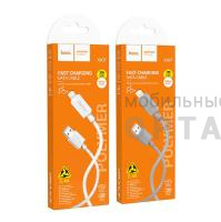 Кабель USB to Lightning HOCO X107 Favor, 1m, 2.4A,  серый